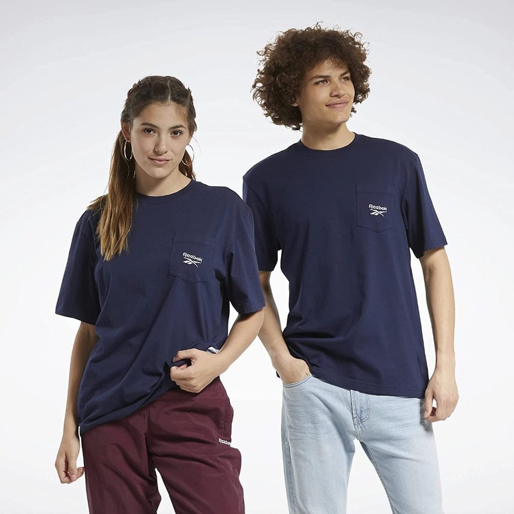 🆕Reebok Unisex Classics Pocket T-Shirt, Vector Navy, MD and LG, NWT, Authentic